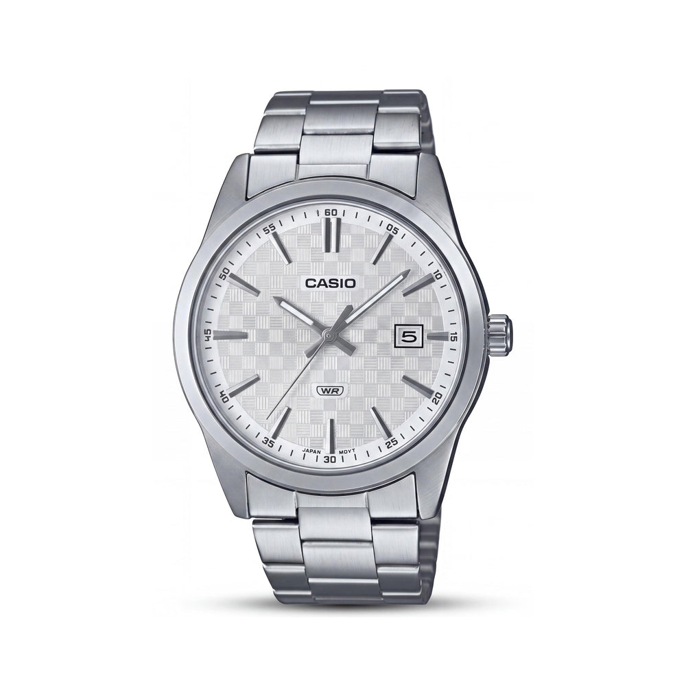 Casio MTP-VD02B-1EUDF White Stainless Steel Unisex Watch, 41mm