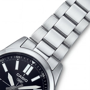 Casio MTP-VD02B-1EUDFl Men's Watch — side view, Stainless Steel band