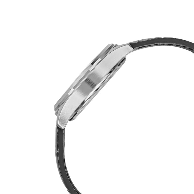 Casio MTP-1183E-7A Men's Watch — side view, stainless steel case leather band