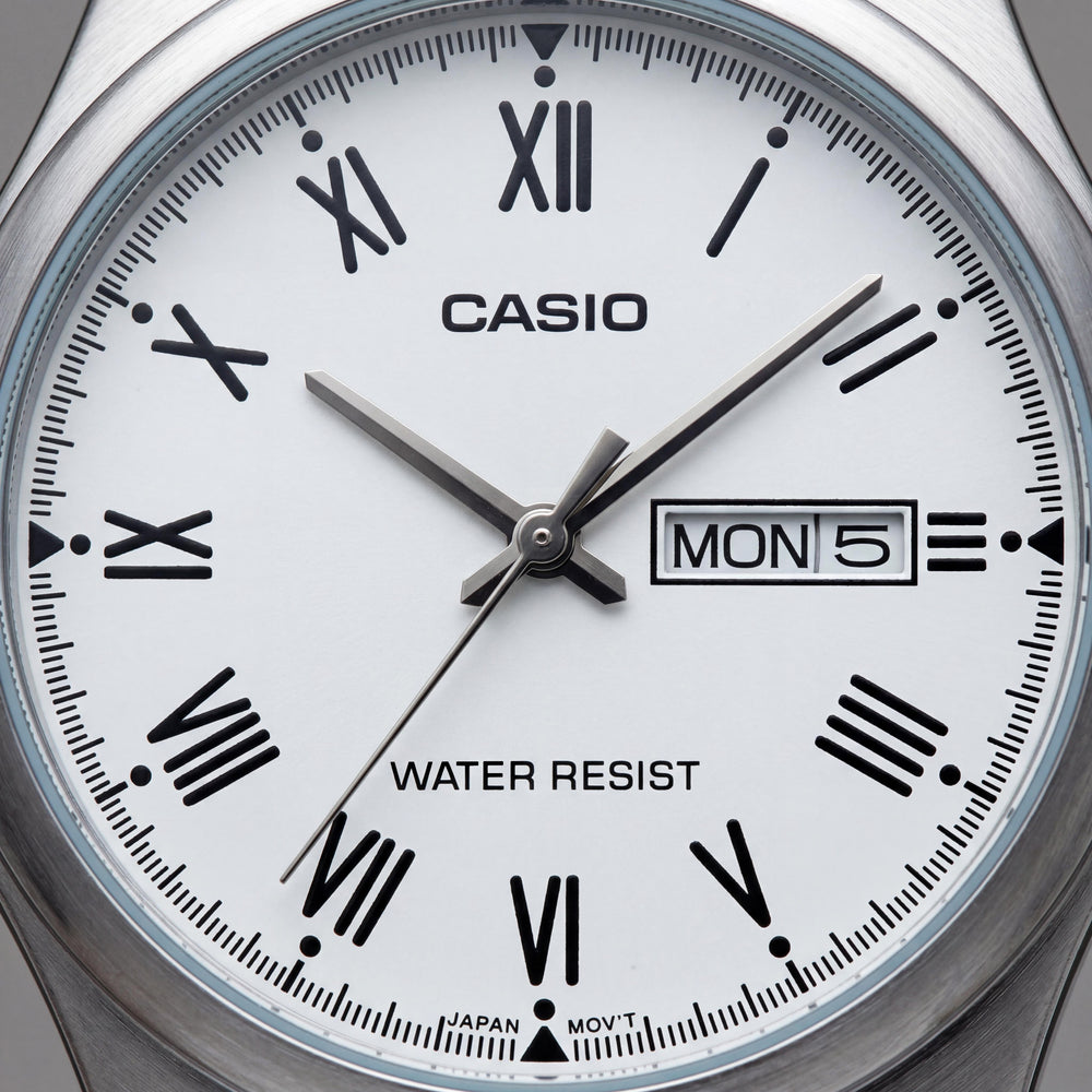 Casio MTPV006D-7B Men's Watch — front view, Quartz movement 38mm