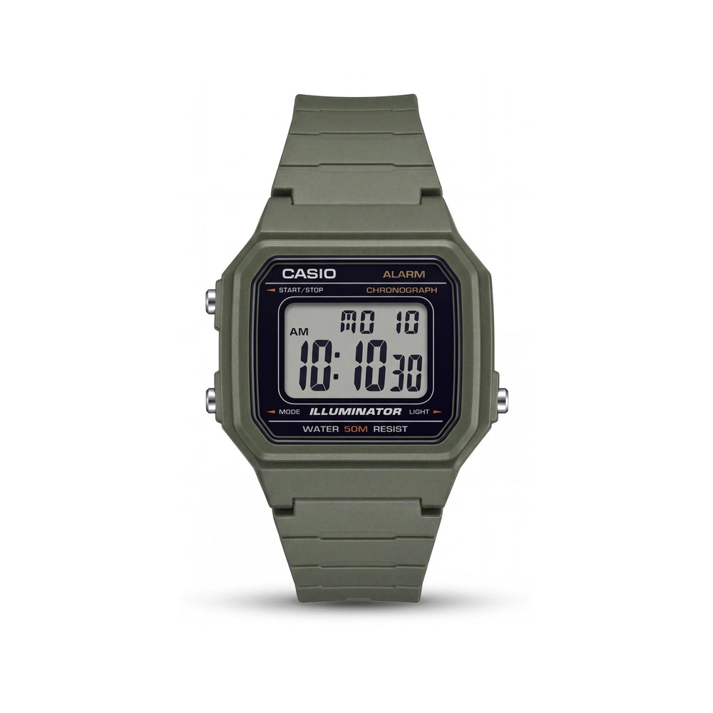 Casio W217H Green Resin Men's Watch, 40mm