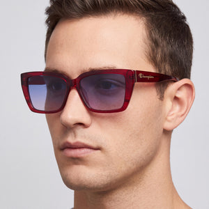 Champion Melt Red Sunglasses Men — lifestyle wear, holiday photos and sightseeing days