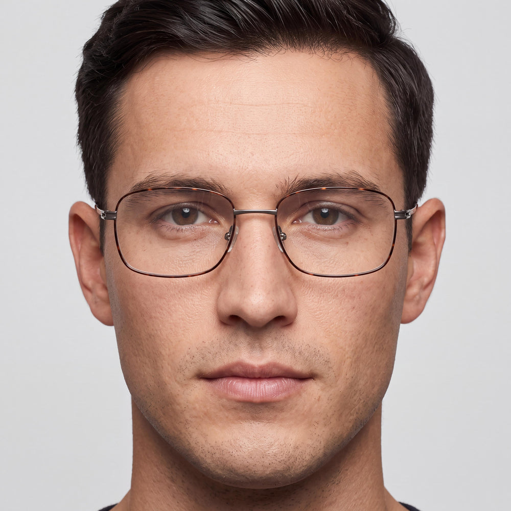 Chesterfield 812 Rectangle Eyeglasses Men — side view, Silver Metal temples