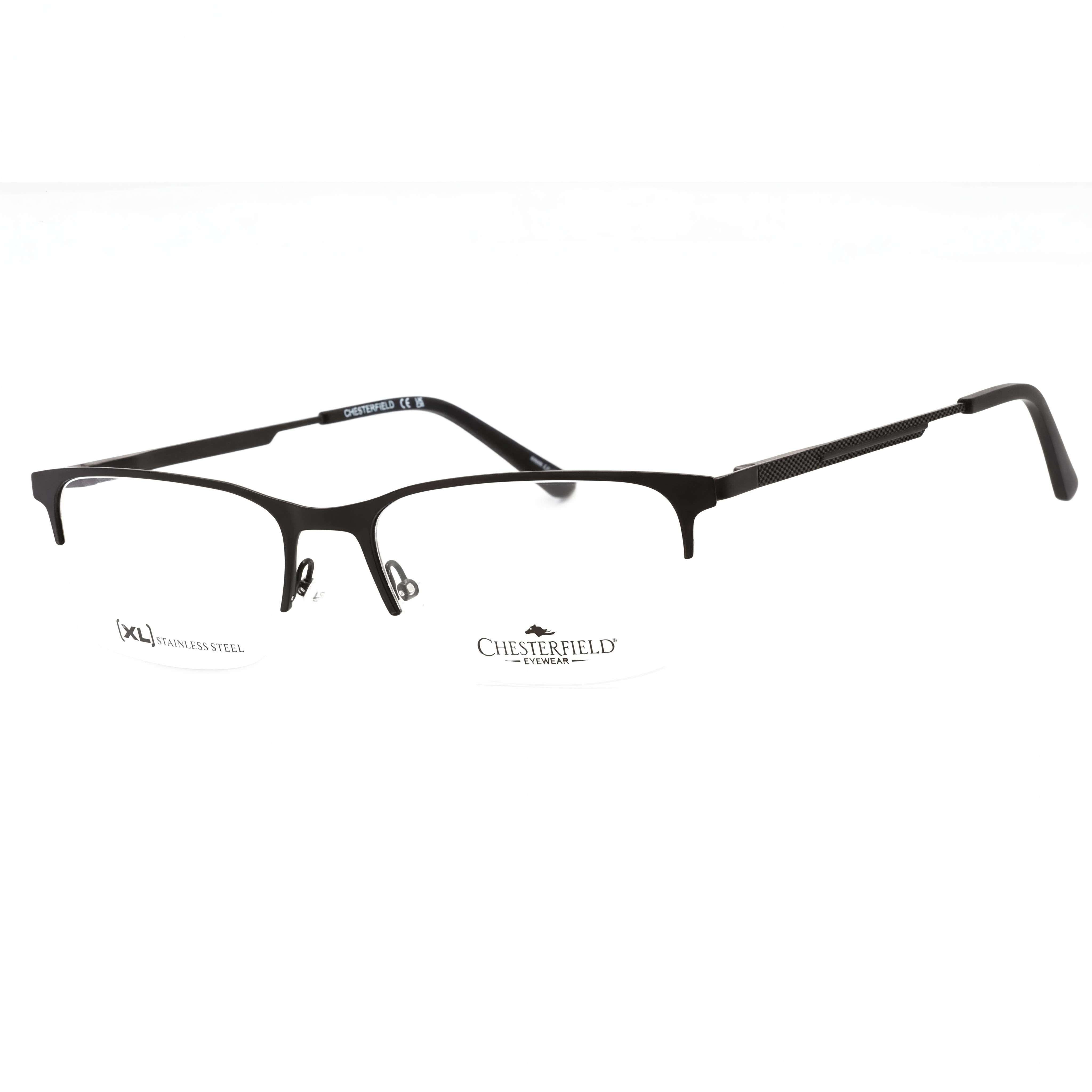 Chesterfield Ch 108xl Black Rectangle Eyeglasses for Men, Metal 58mm, Photo 1