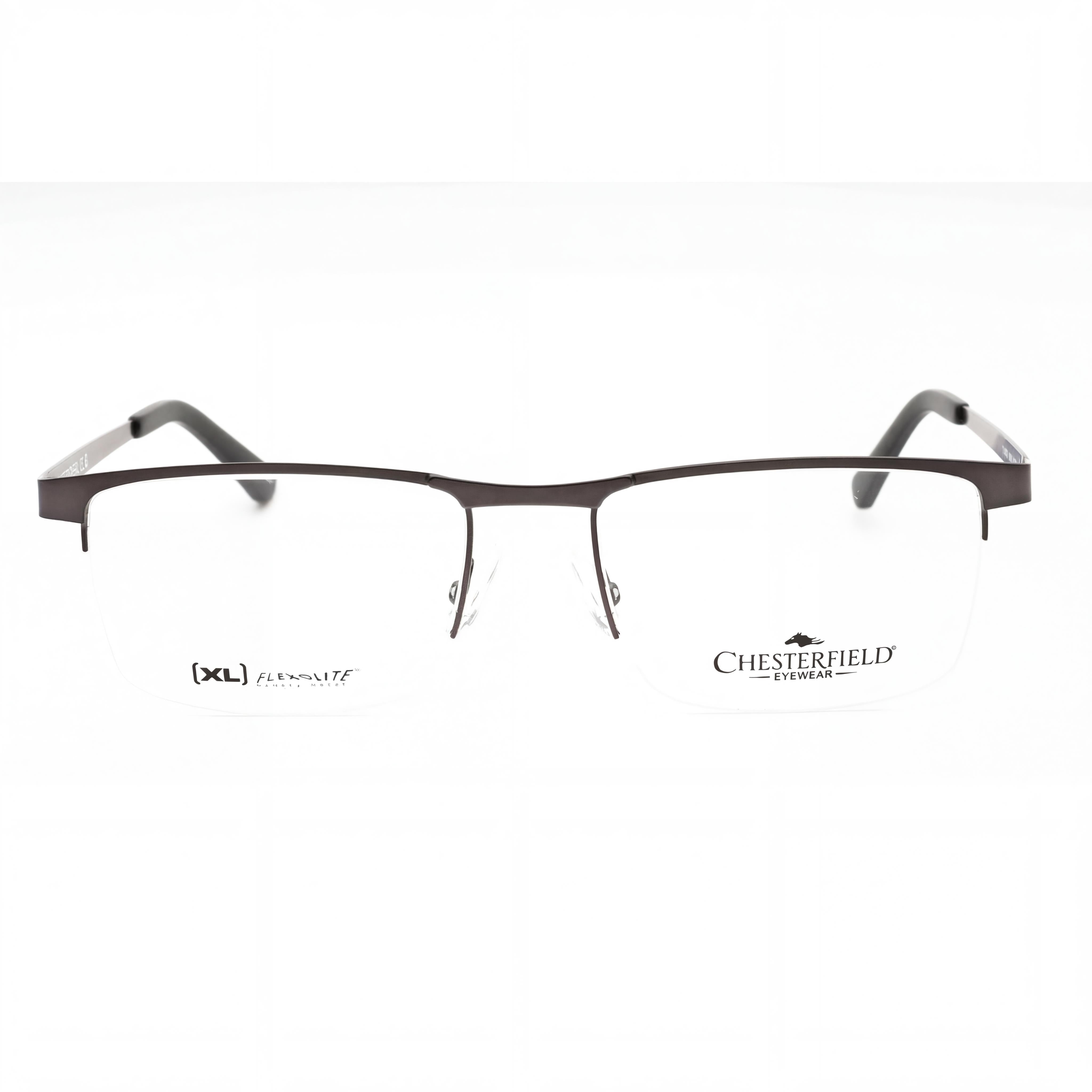 Gafas Chesterfield Ch 113xl para hombre con montura metálica gris y lentes de policarbonato transparente (ancho de lente de 55 mm), Photo 2