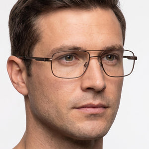 Chesterfield Chesterf 866/T Rectangle Eyeglasses Men — side view, Brown Titanium temples