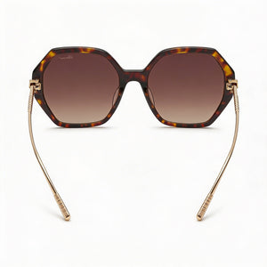 Chopard Sch370m Square Sunglasses Women — side view, Non-Polarized Brown Gradient lens