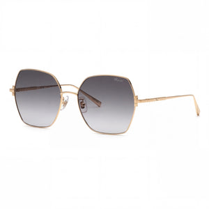 Chopard Schl02m Gold Round Sunglasses for Women, Rose Gold lens