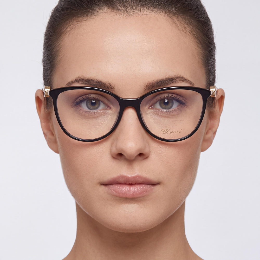 Chopard VCH283S Cat Eye Eyeglasses for Women — front view, Plastic