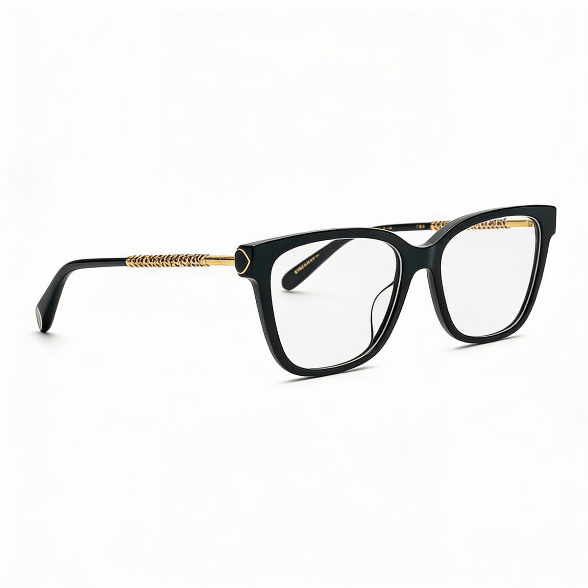 Gafas cuadradas Chopard Vch333w negras/doradas con logotipo para mujer, 55 mm, Photo 2