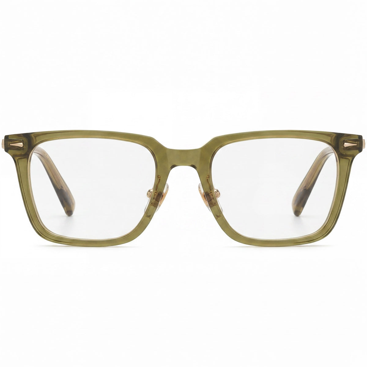 Gafas graduadas Chopard VCH346 para hombre, color verde oliva transparente brillante, 52 mm, Photo 2