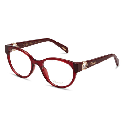 Chopard VCH350S Red Oval Eyeglasses for Women, Acetate frame