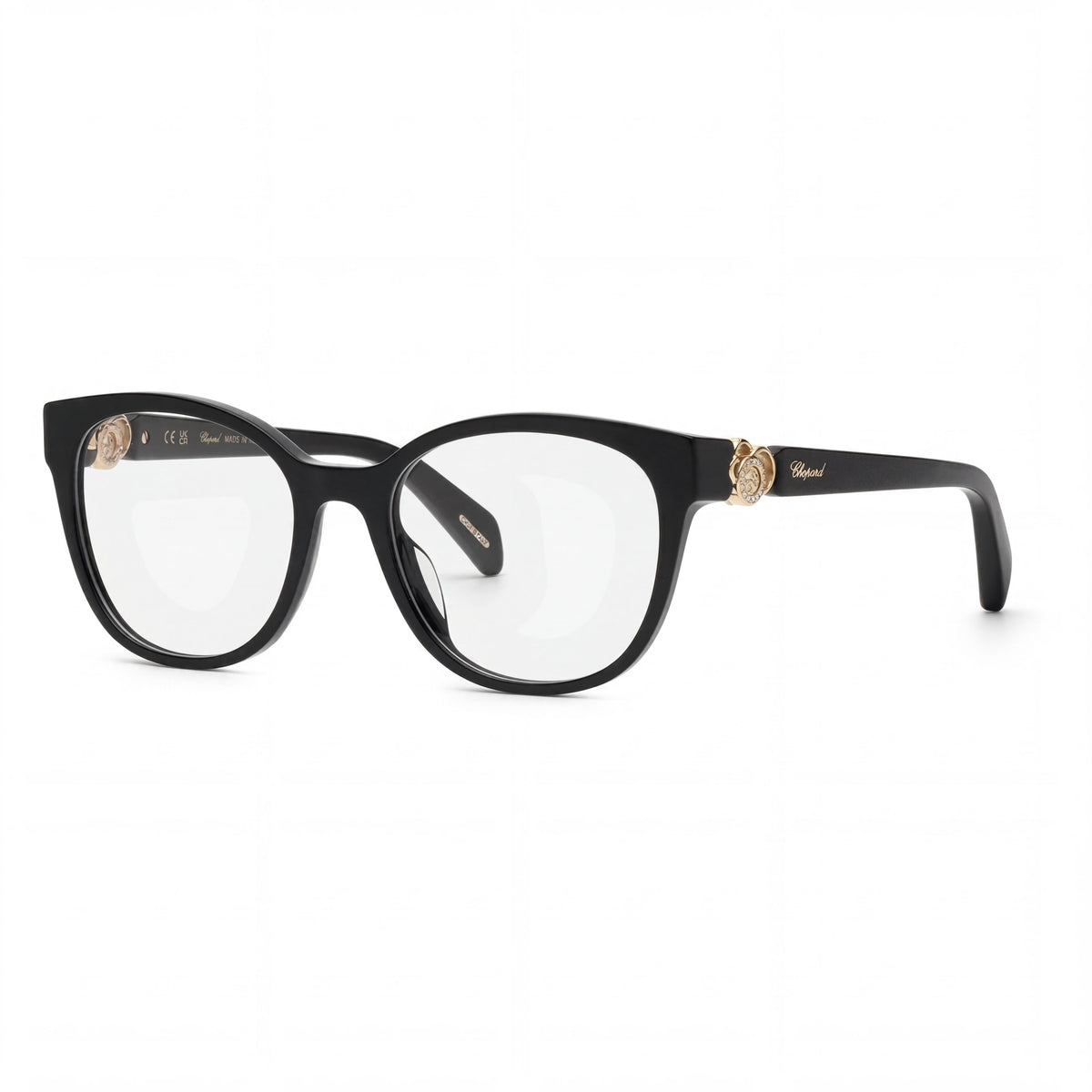 Gafas Chopard Vch356s estilo ojo de gato en negro brillante para mujer, 53 mm, Photo 1