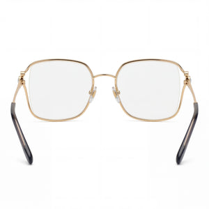 Chopard VCHG29S Square Eyeglasses Women — side view, Rose Gold Metal temples