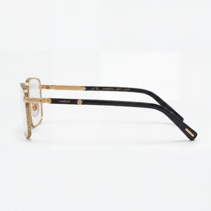Chopard VCHL48 Rectangle Eyeglasses Men — side view, Black Metal temples