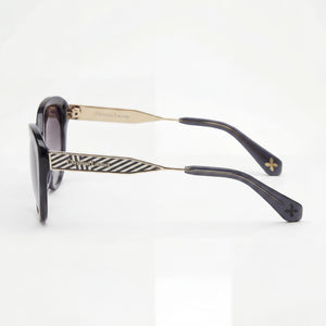 Christian Lacroix Glam Cat Eye Sunglasses Women — side view, Non-Polarized Gradient lens