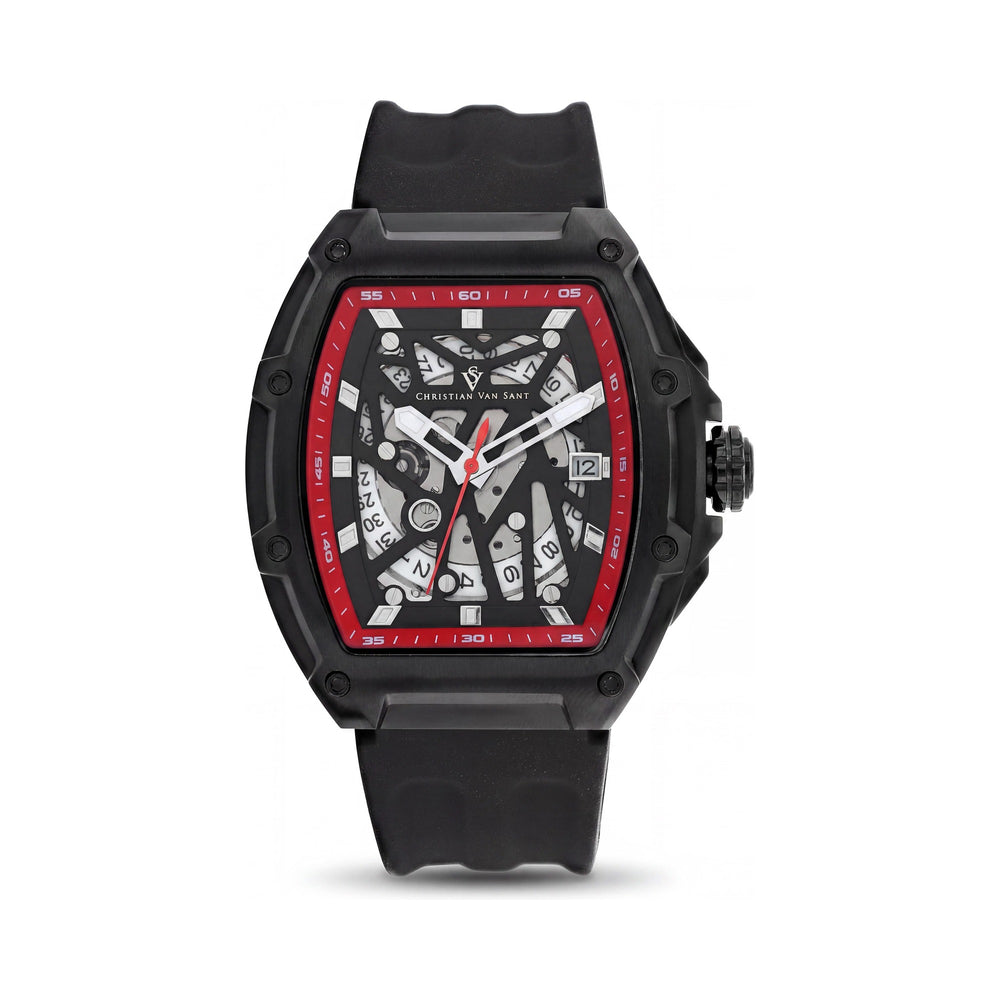 Christian Van Sant Black Dial Stainless Steel Men's Watch, 40mm