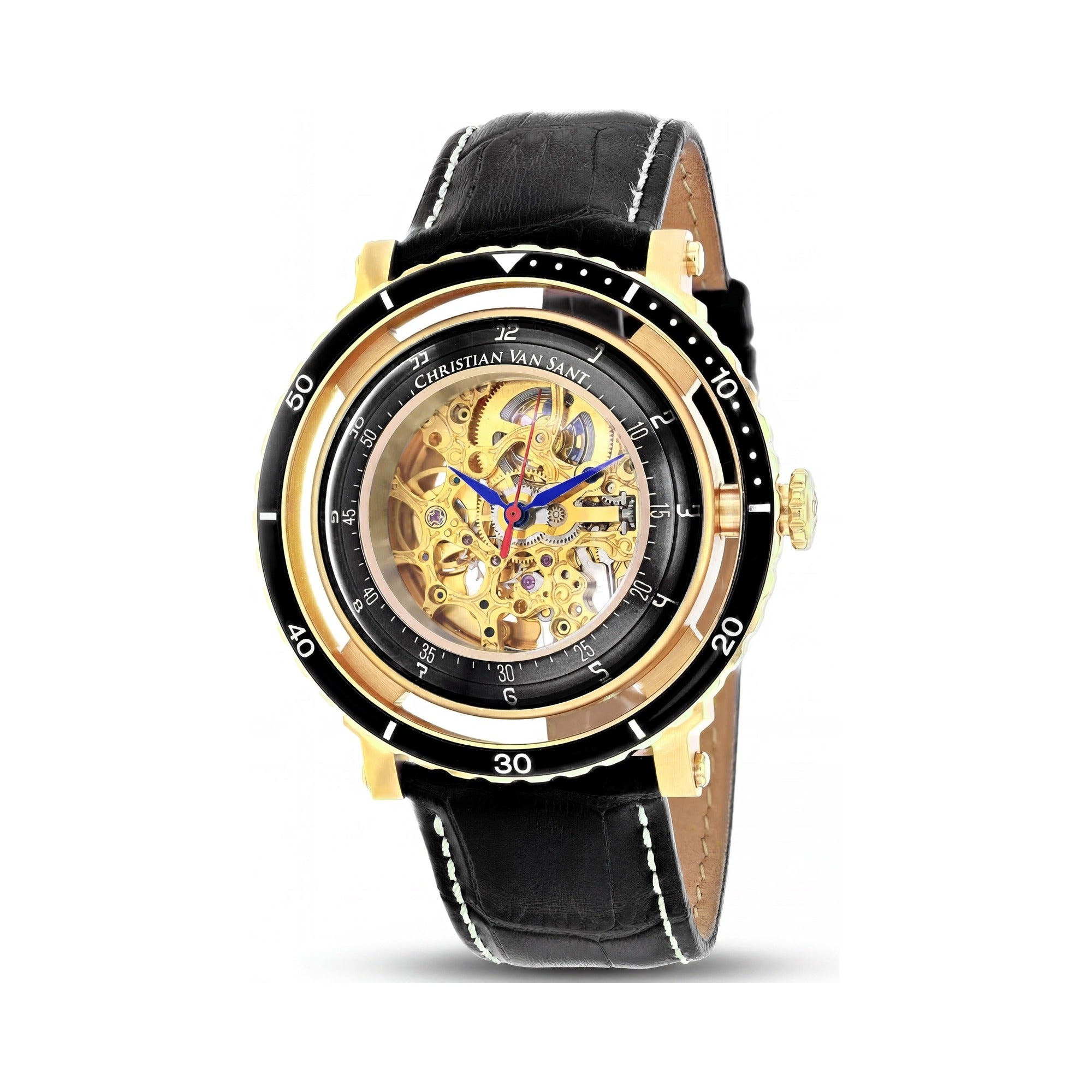 Christian Van Sant Men's Watch, Skeleton Dial Stainless Steel 46mm, Photo 1