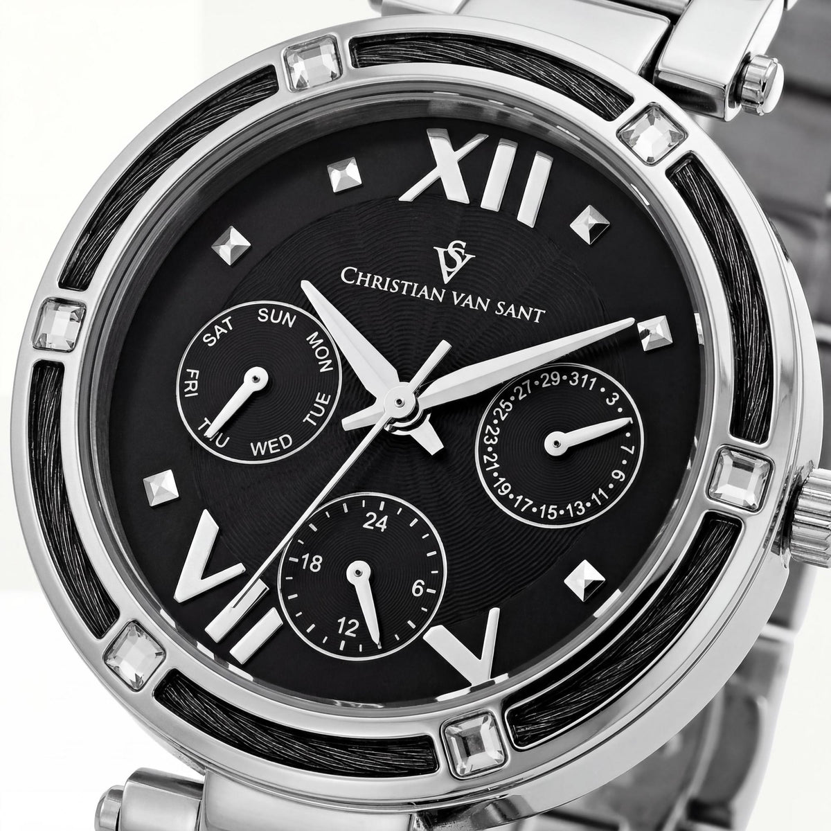 Christian Van Sant Women's Chronograph Watch, Black Dial 40mm, Photo 2