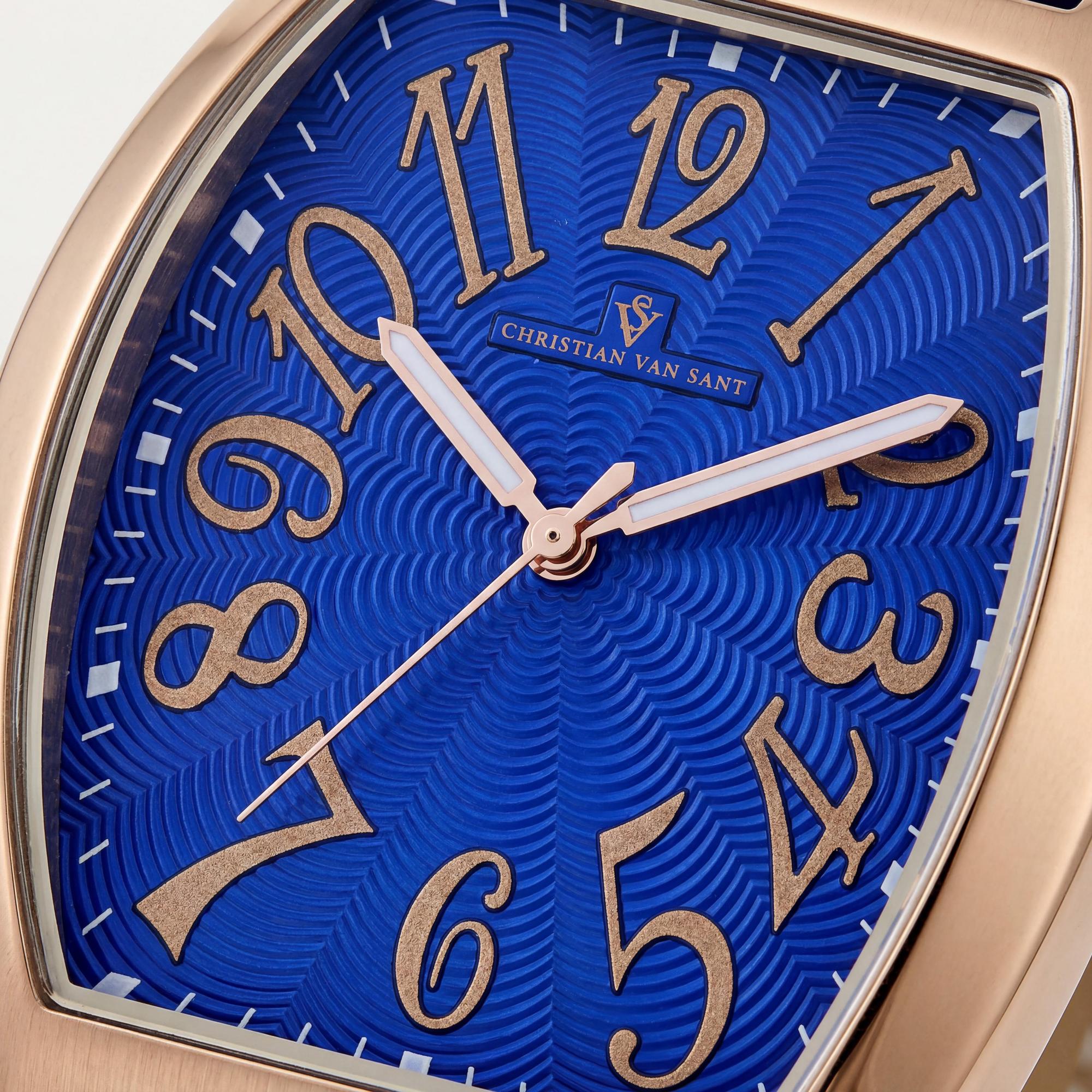 Reloj de hombre Christian Van Sant, esfera azul de acero inoxidable de 46 mm, Photo 2
