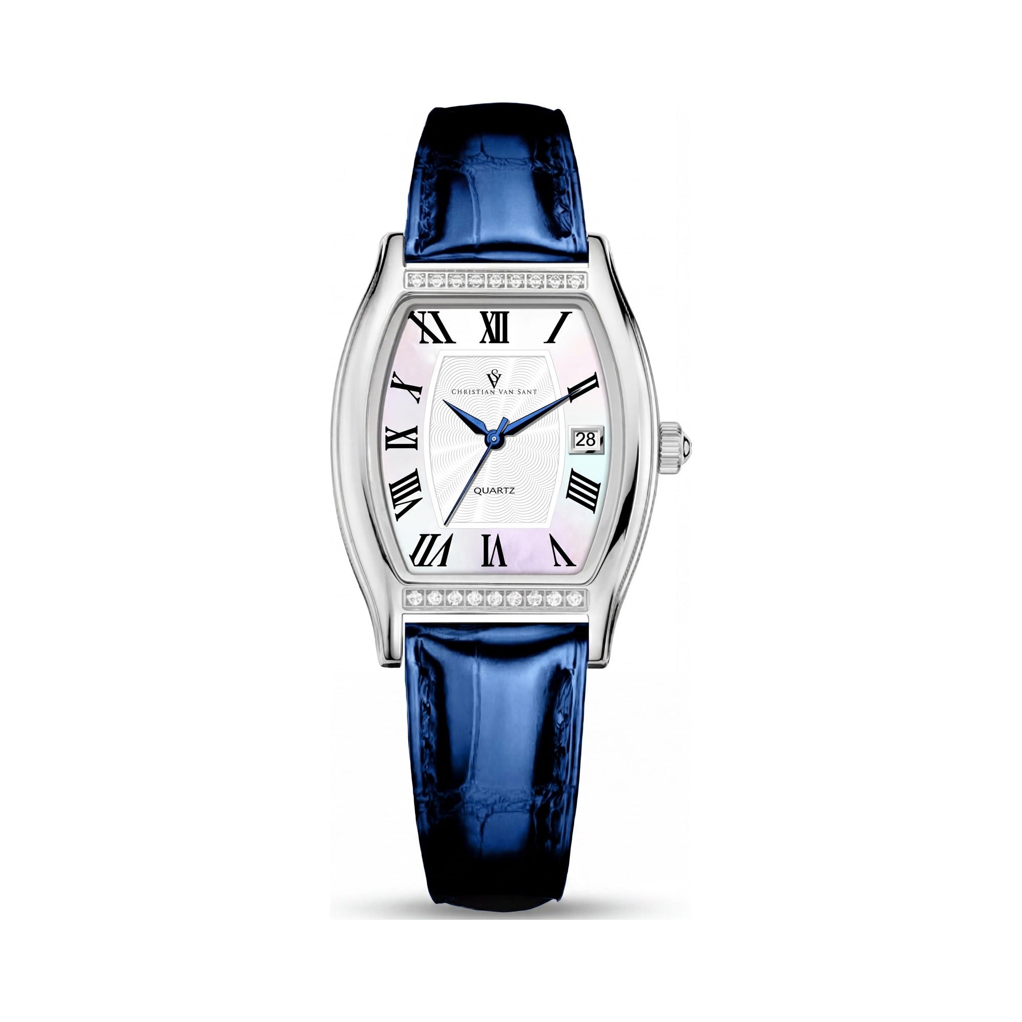 Reloj Christian Van Sant para mujer, esfera blanca de acero inoxidable de 40 mm, Photo 1