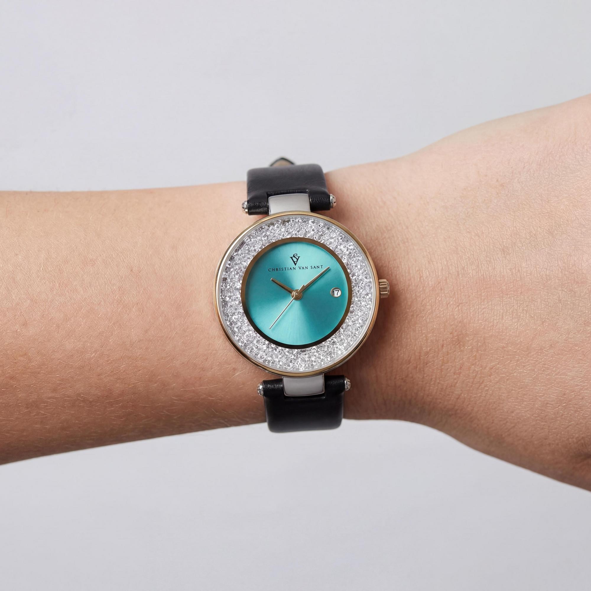 Christian Van Sant Reloj para mujer, esfera azul de acero inoxidable, Photo 3