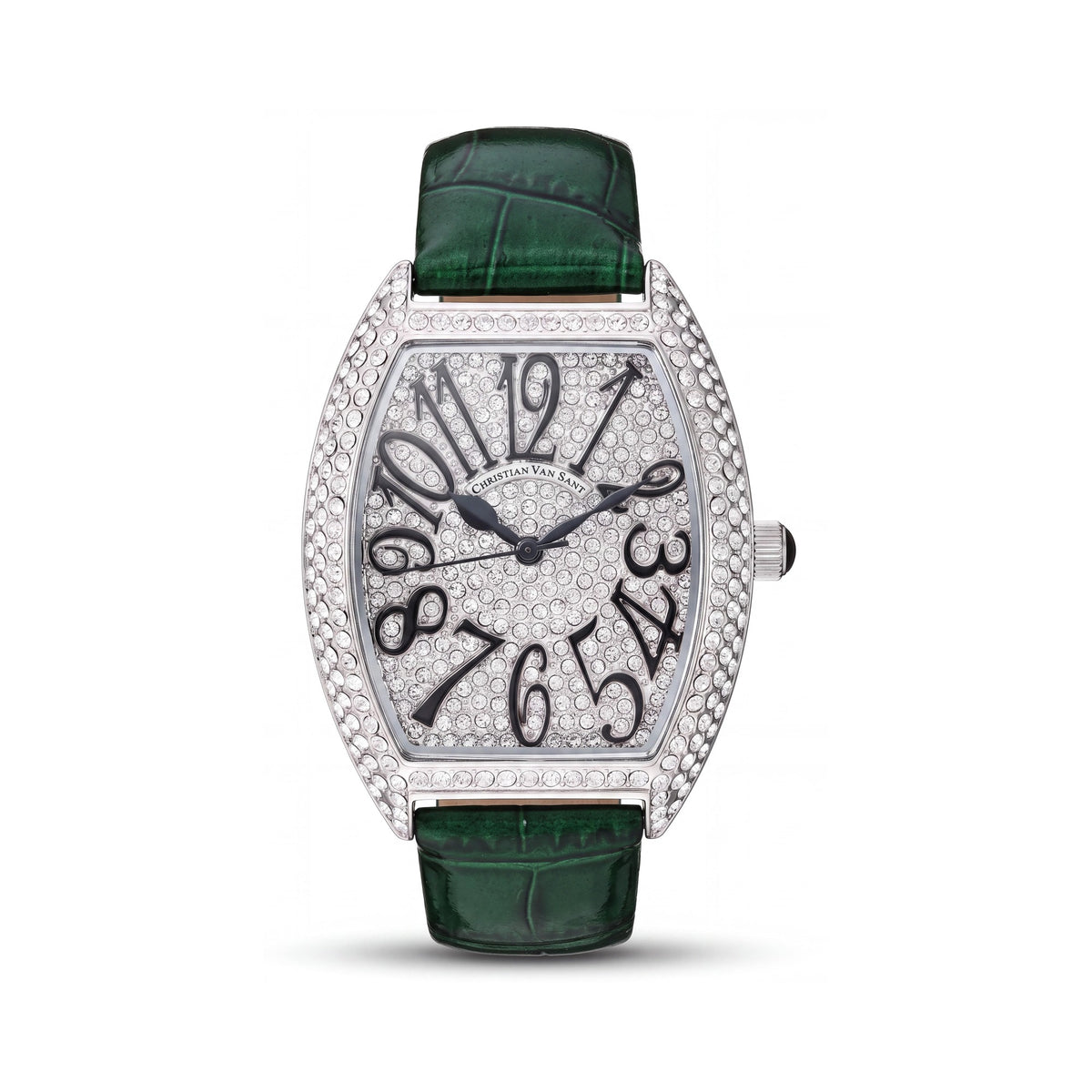 Reloj Christian Van Sant CV4821G elegante para mujer con caja de acero inoxidable, correa de piel, esfera blanca, movimiento de cuarzo, resistente al agua, 42 mm, Photo 1