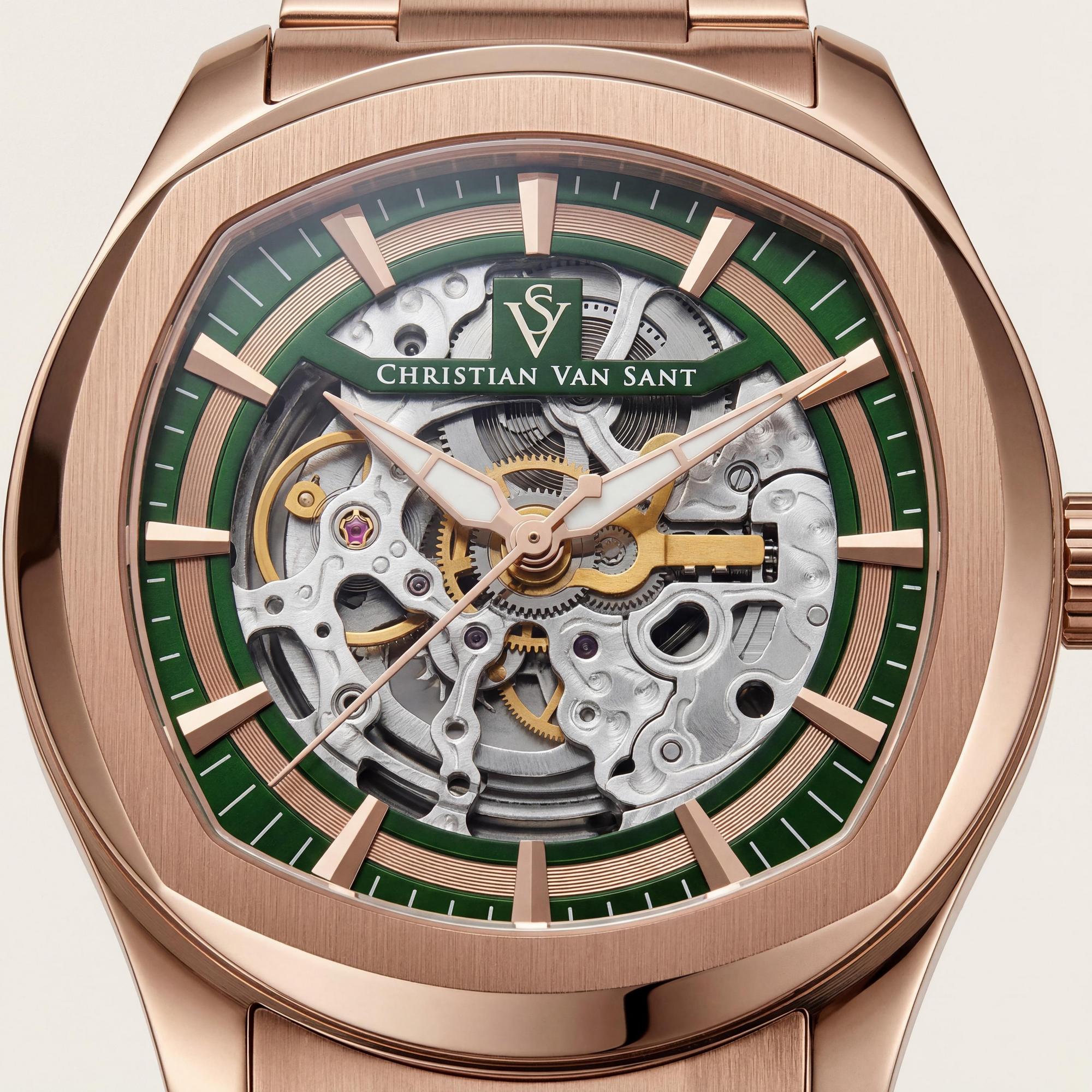 Christian Van Sant Men's Watch, Green Dial Stainless Steel 42mm, Photo 2