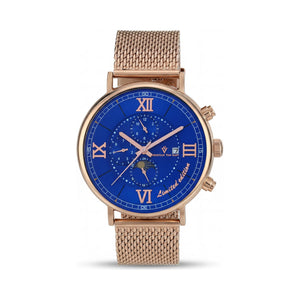 Christian Van Sant Blue Dial Stainless Steel Men's Watch, 46mm