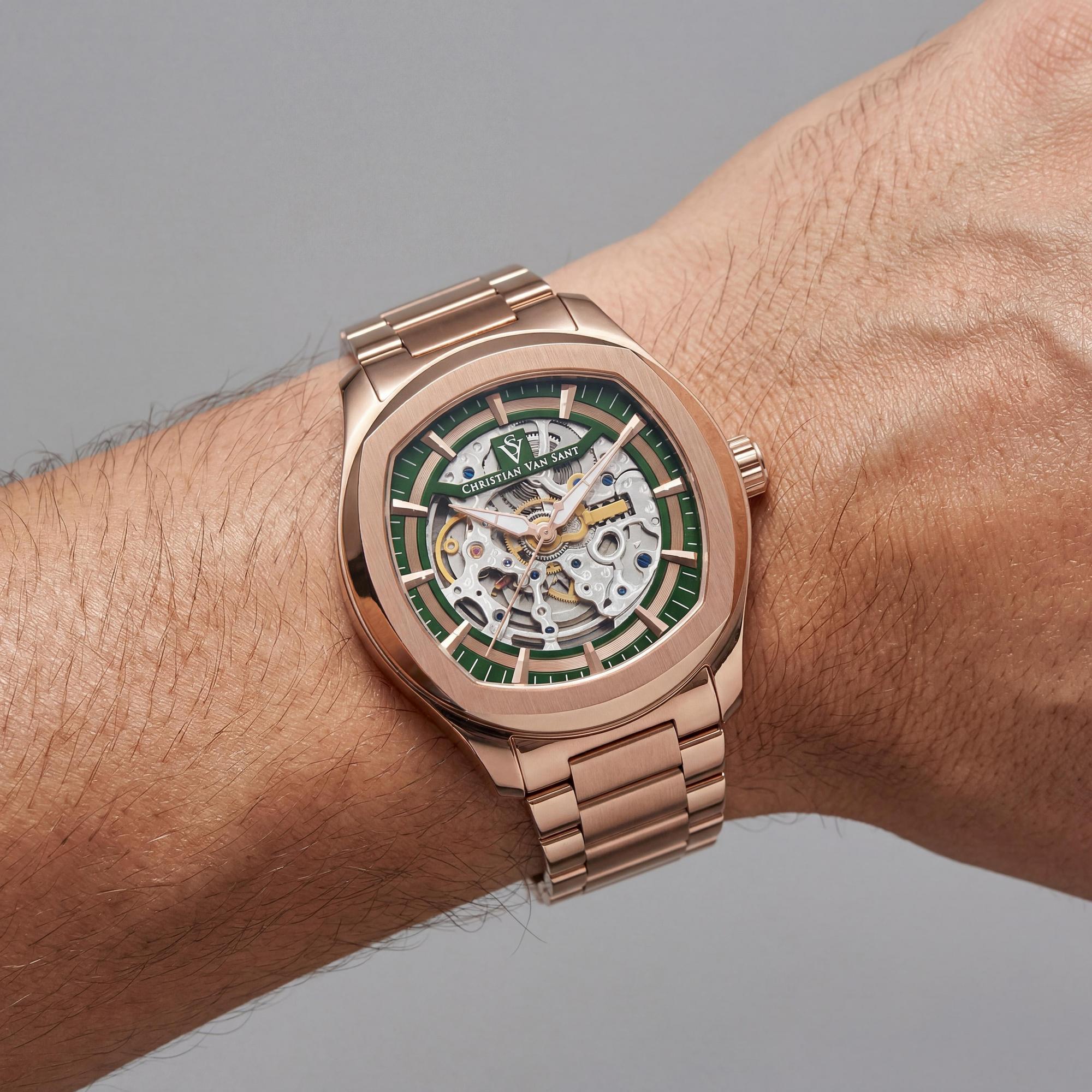 Christian Van Sant Men's Watch, Green Dial Stainless Steel 42mm, Photo 3
