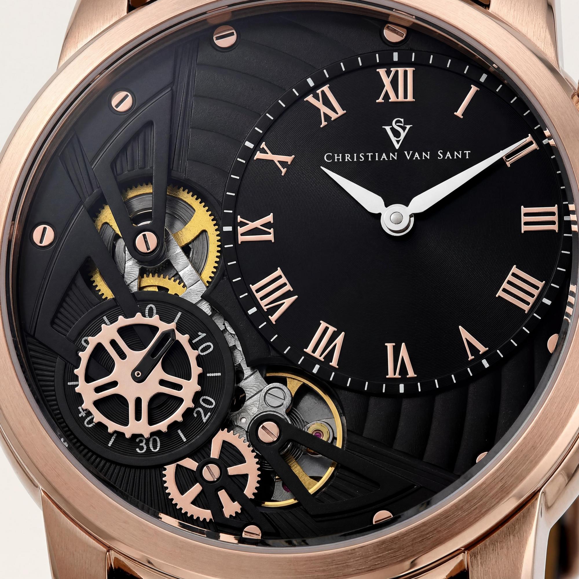 Christian Van Sant Men's Watch, Black Dial Stainless Steel 44mm, Photo 2