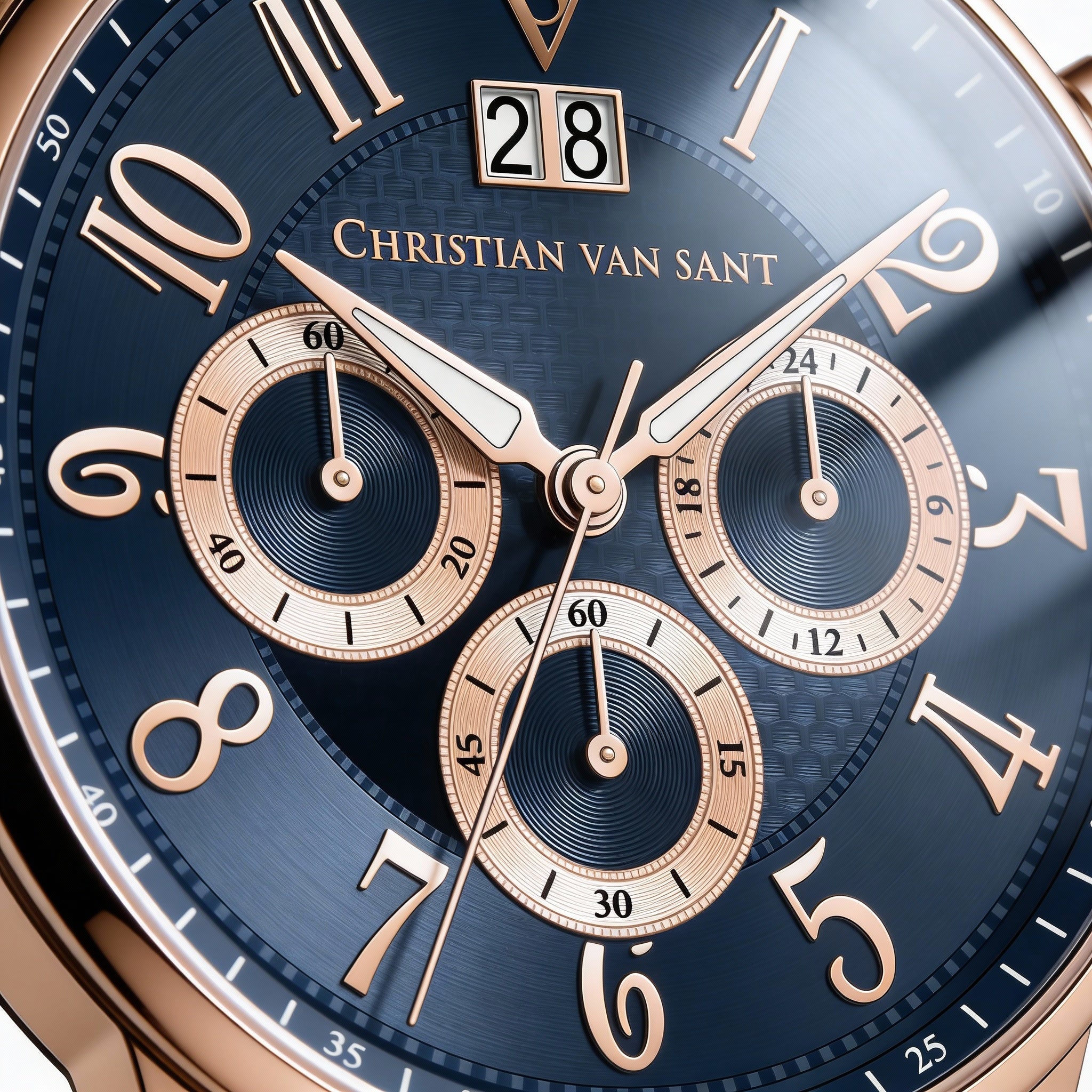 Reloj cronógrafo Christian Van Sant para hombre, esfera azul de 40 mm, Photo 2