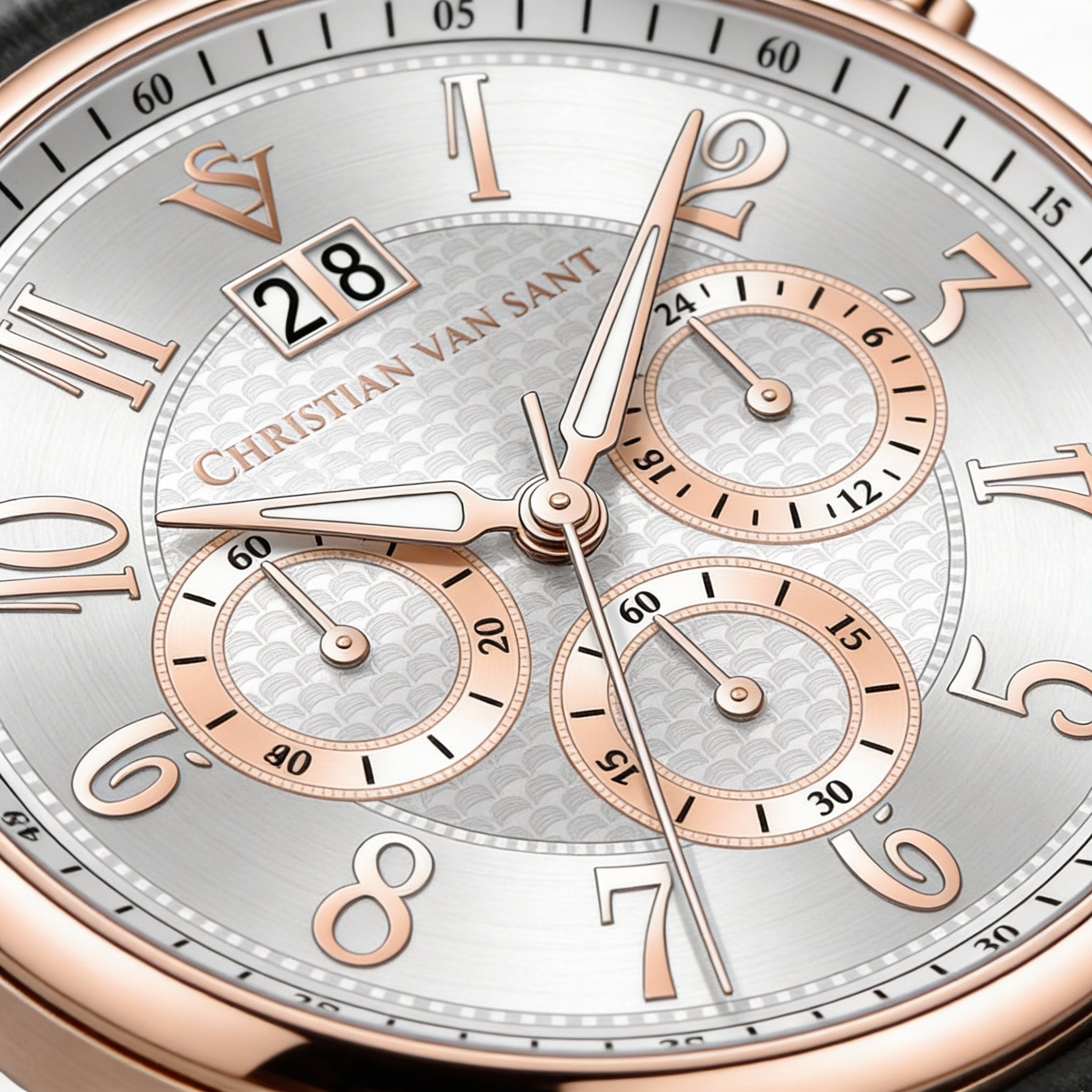 Reloj Cronógrafo Christian Van Sant para Hombre, Esfera Plateada 40mm, Photo 2