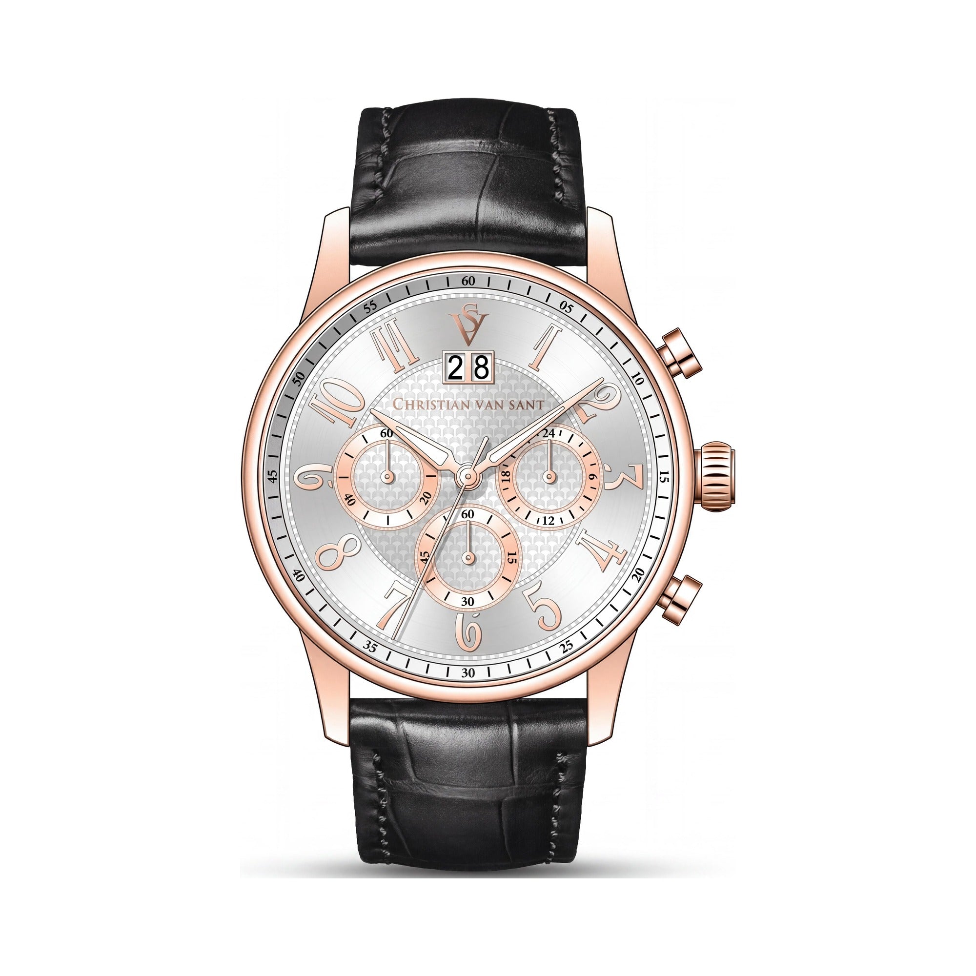 Reloj Cronógrafo Christian Van Sant para Hombre, Esfera Plateada 40mm, Photo 1