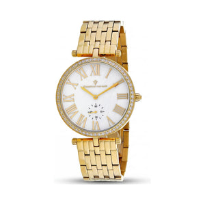 Christian Van Sant Off White Dial Stainless Steel Women's Watch, 36mm