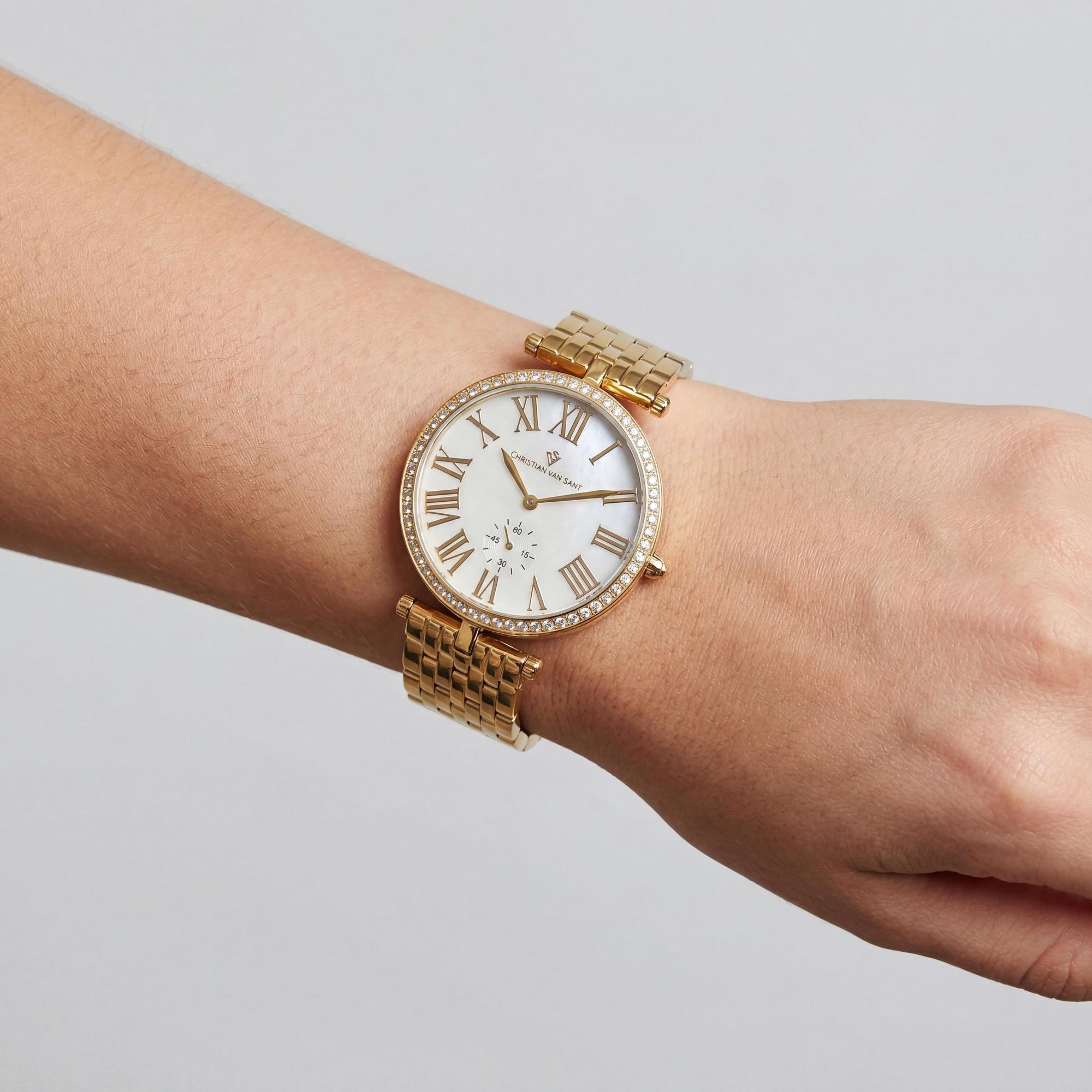 Reloj de mujer Christian Van Sant, esfera blanquecina, acero inoxidable de 36 mm, Photo 3