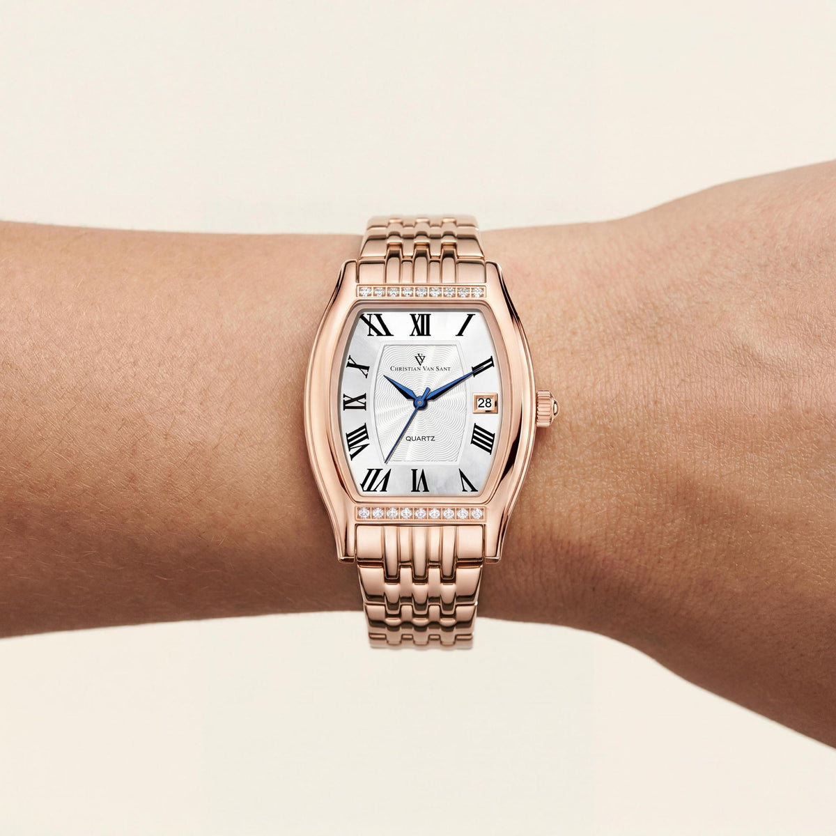 Christian Van Sant Women's Watch, Rose Gold Dial Stainless Steel 40mm, Photo 3