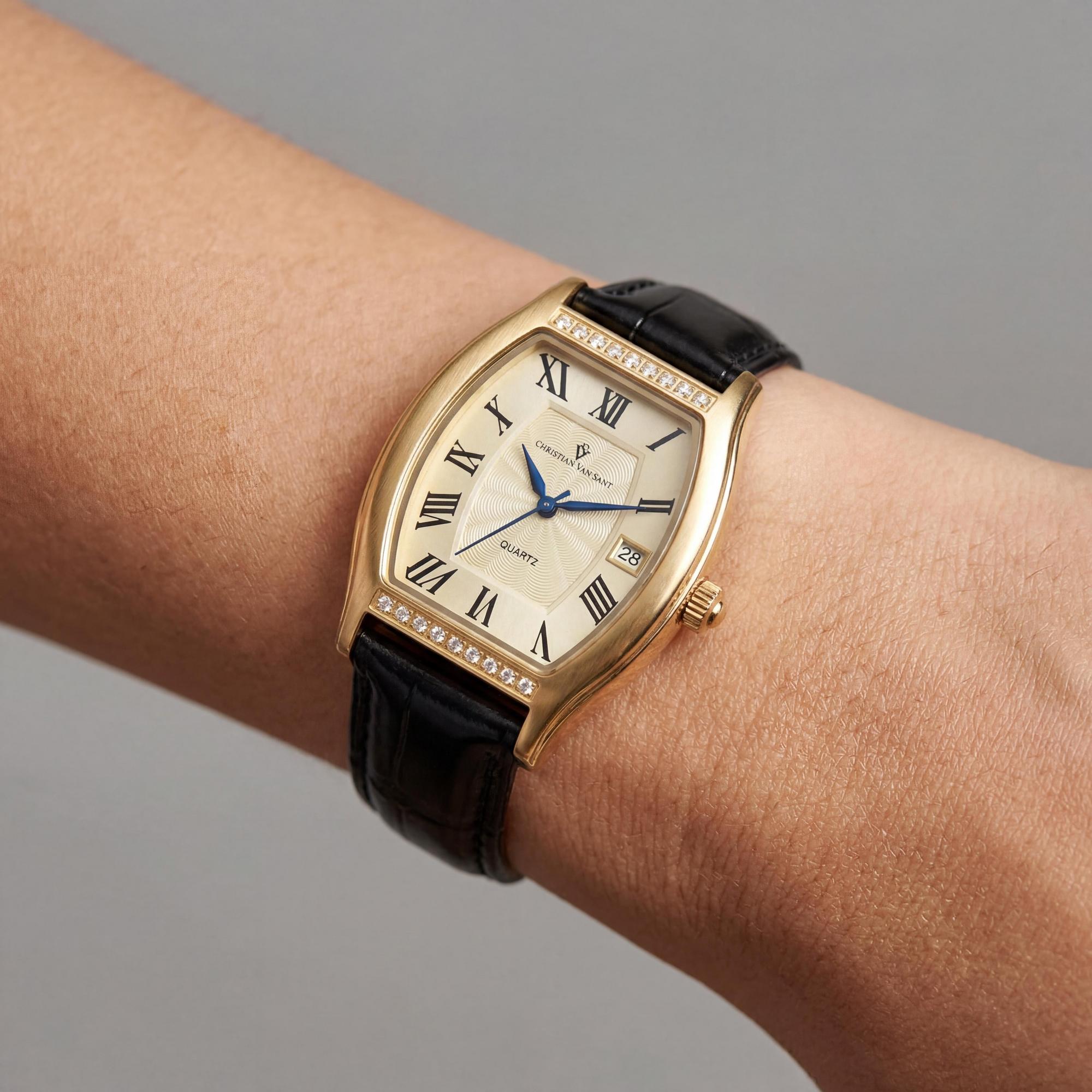 Christian Van Sant Women's Stainless Steel Watch, Gold Dial 34mm, Photo 3
