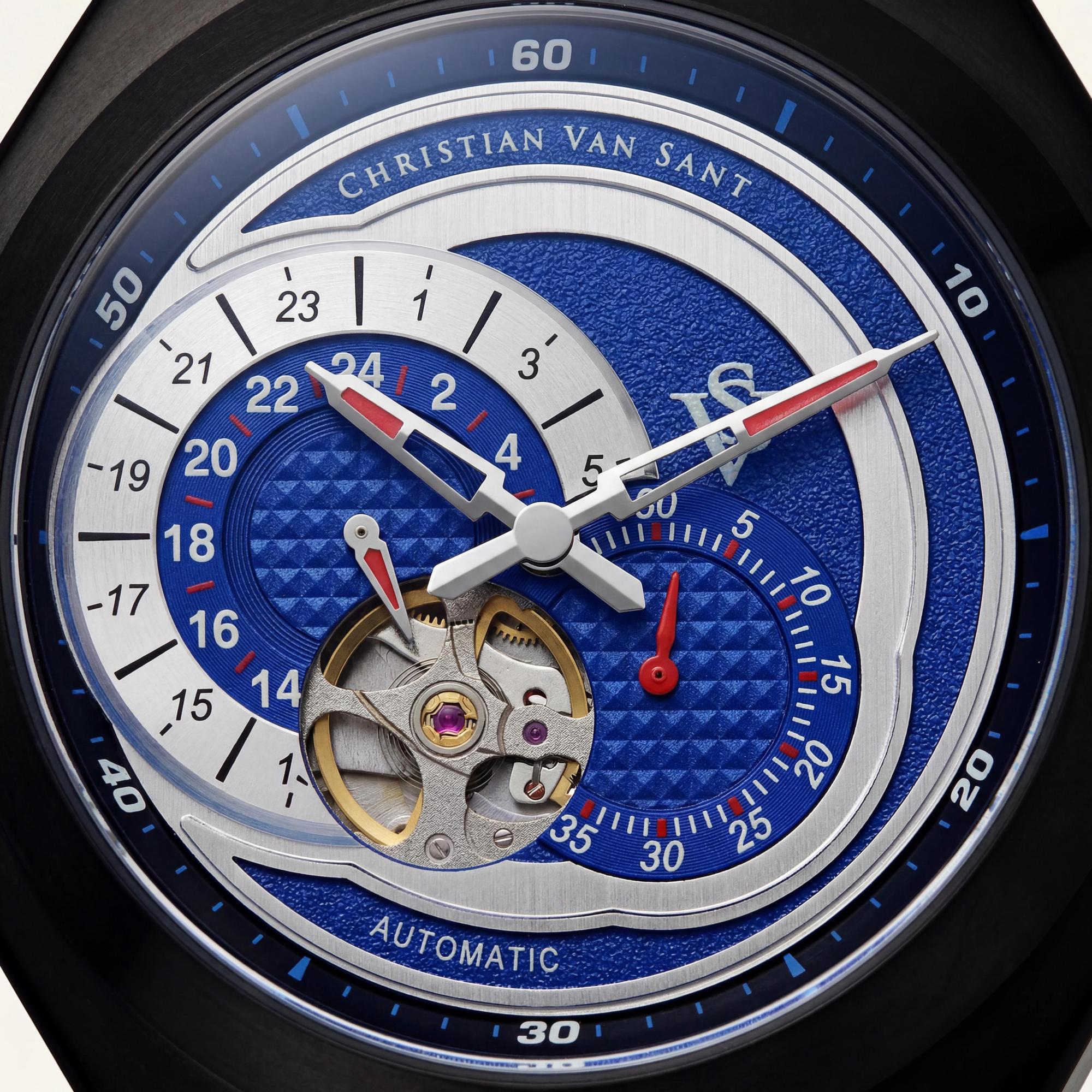Reloj moderno para hombre Christian Van Sant, esfera azul de acero inoxidable de 40 mm, Photo 2
