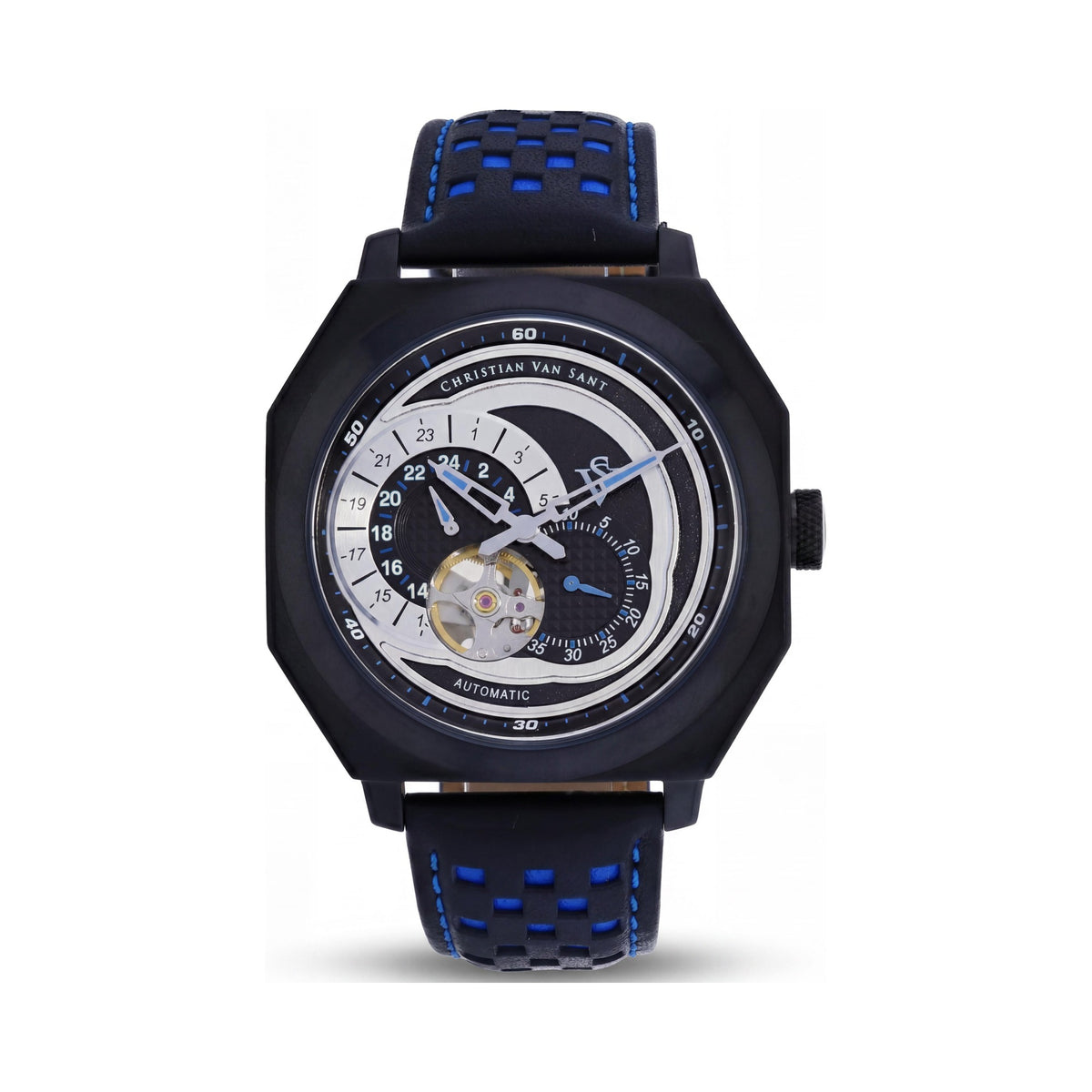 Reloj de hombre moderno Christian Van Sant, esfera negra, acero inoxidable 40 mm, Photo 1