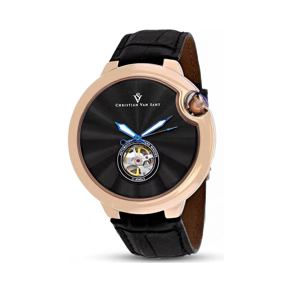 Christian Van Sant Modern Men's Watch, Black Dial Stainless Steel 40mm, Photo 1