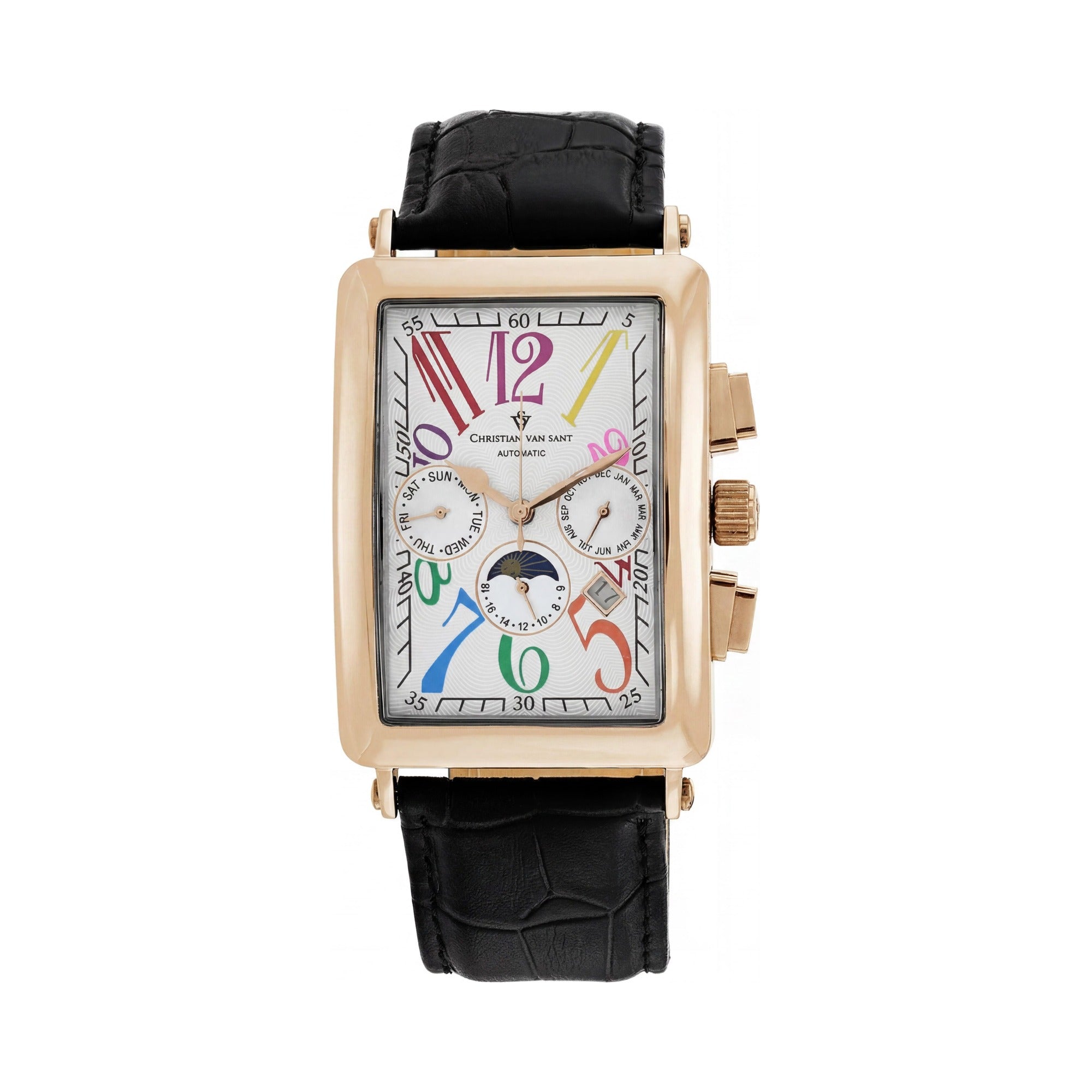 Reloj de hombre moderno Christian Van Sant, esfera blanca de acero inoxidable de 40 mm, Photo 1