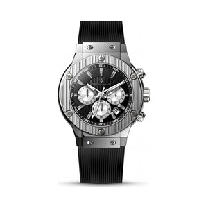 Christian Van Sant Modern Black Dial Stainless Steel Men's Watch, 46mm