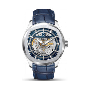 Christian Van Sant Modern Blue Dial Stainless Steel Men's Watch, 40mm
