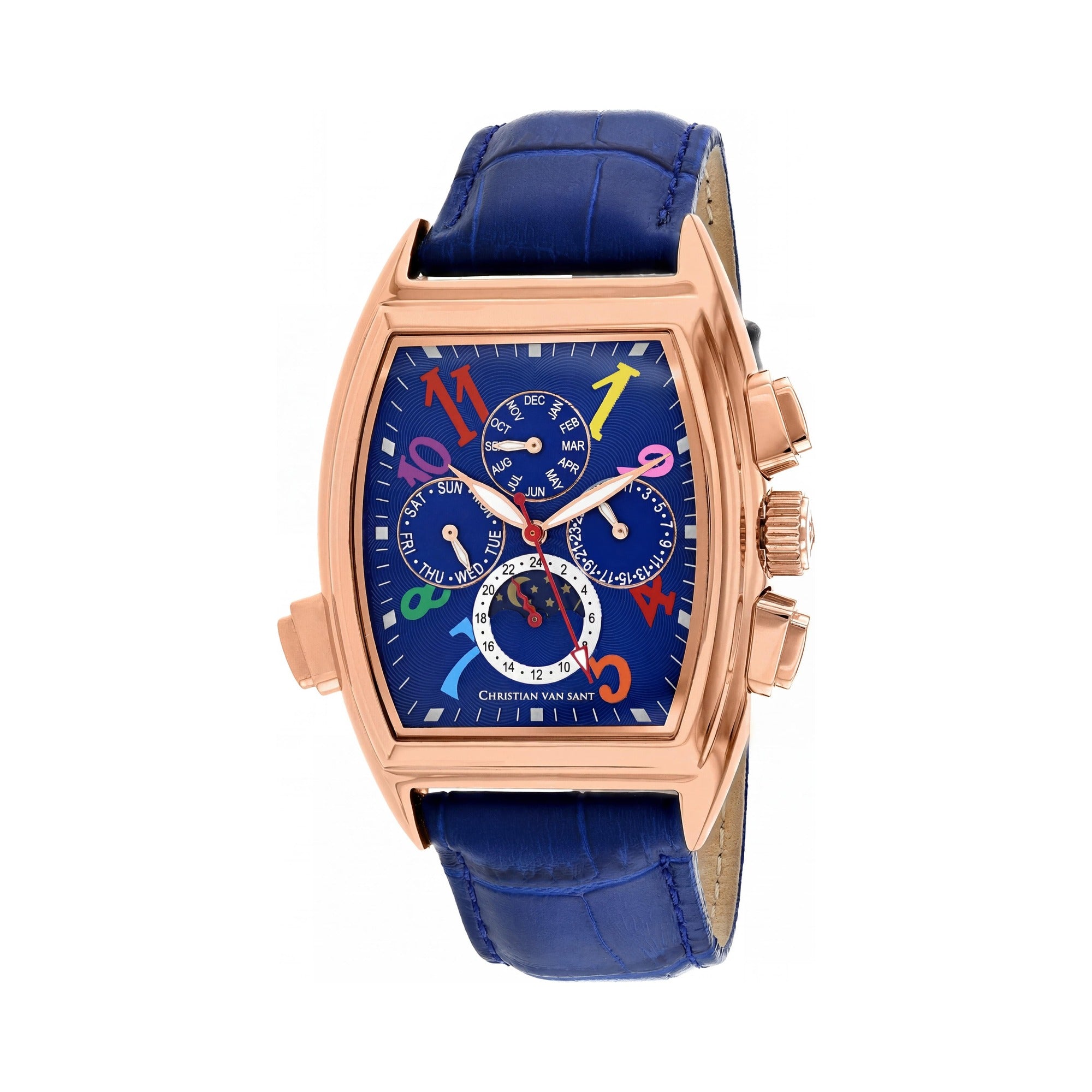 Christian Van Sant Modern Men's Watch, Blue Dial Stainless Steel 45mm, Photo 1