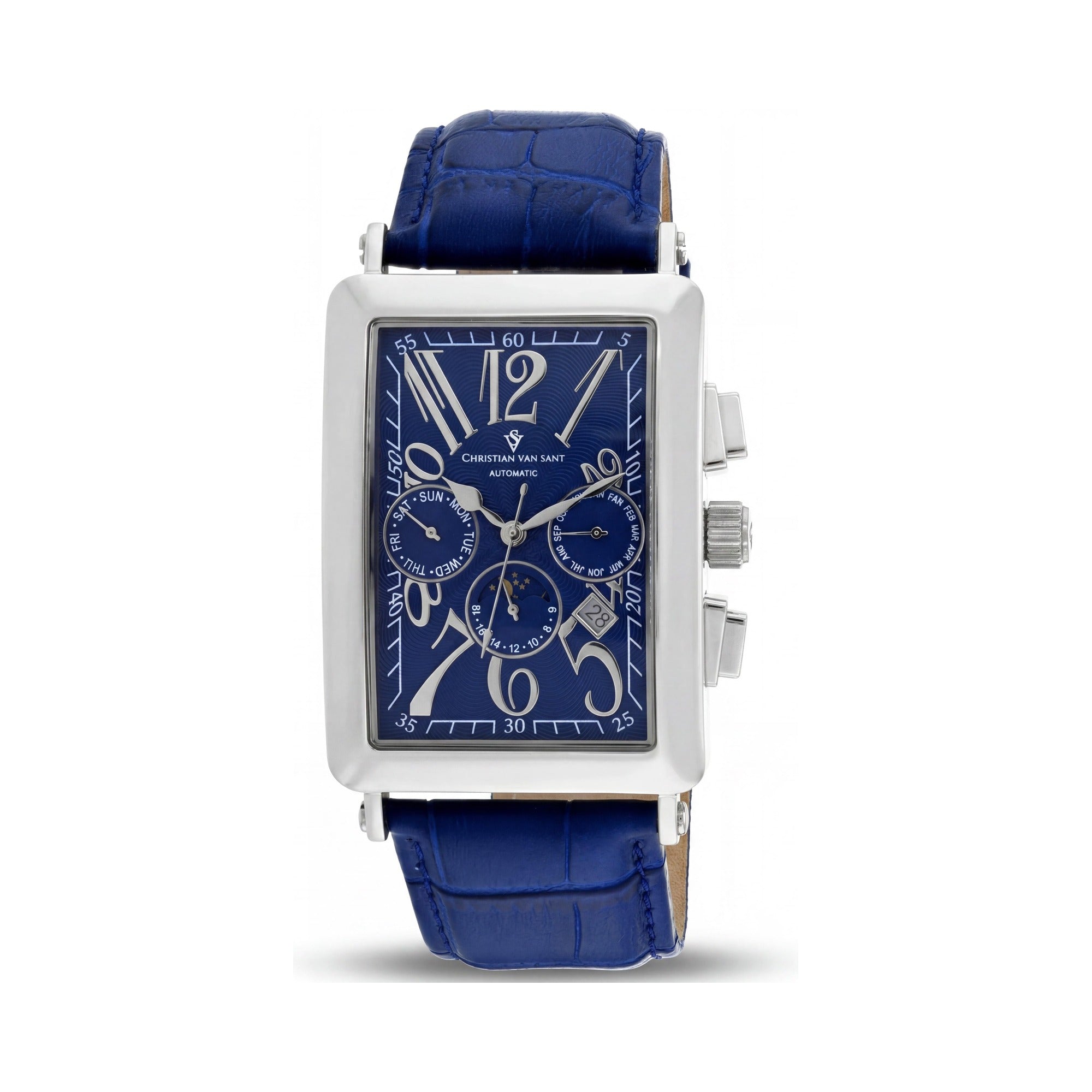 Reloj de hombre moderno Christian Van Sant, esfera azul, acero inoxidable 40 mm, Photo 1