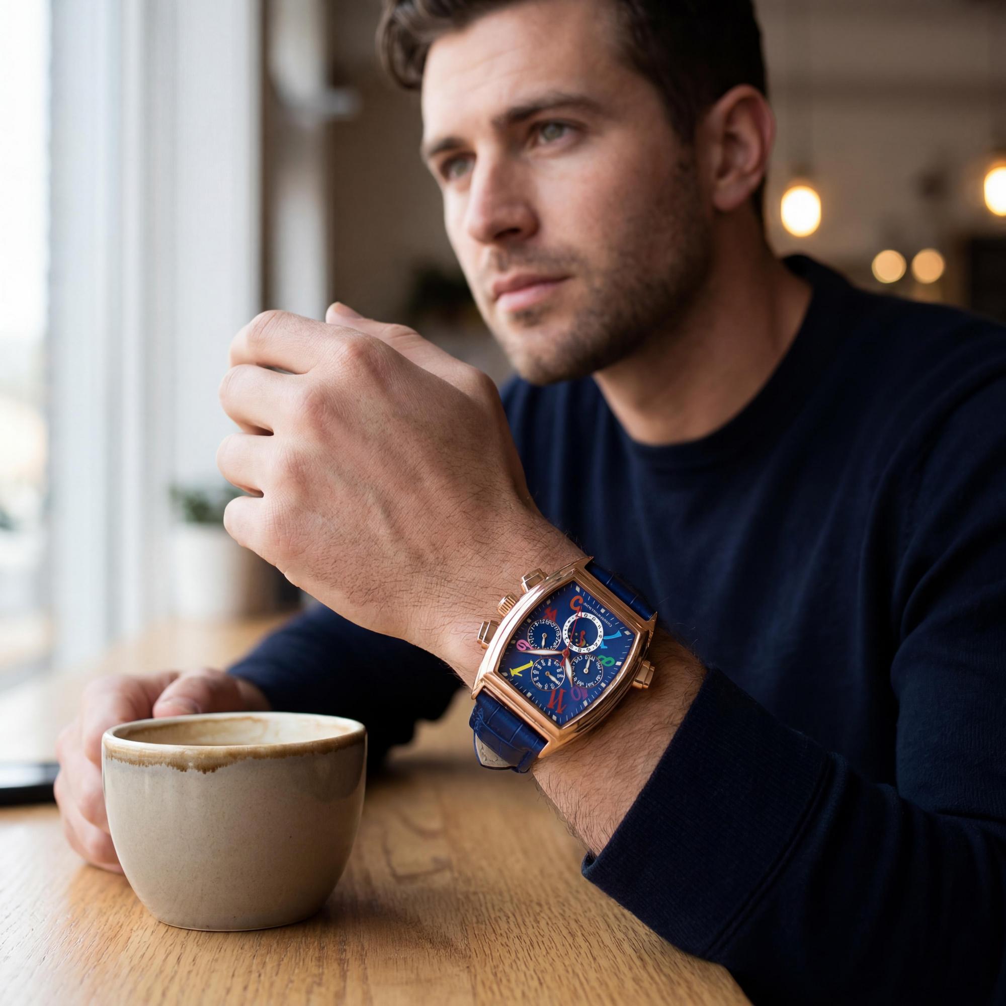 Christian Van Sant Modern Men's Watch, Blue Dial Stainless Steel 45mm, Photo 4