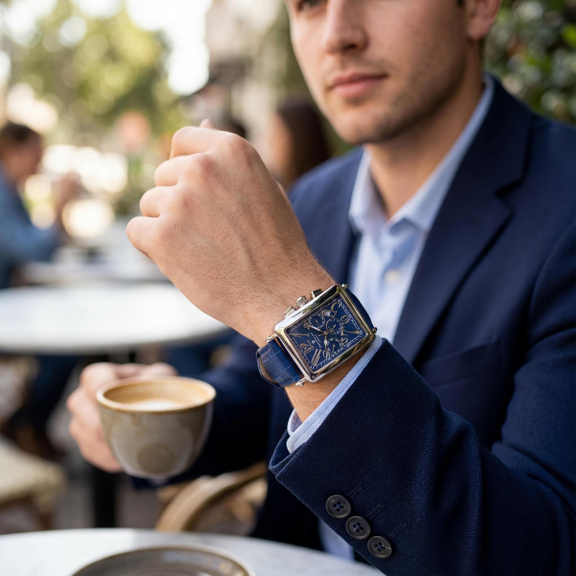 Reloj de hombre moderno Christian Van Sant, esfera azul, acero inoxidable 40 mm, Photo 3