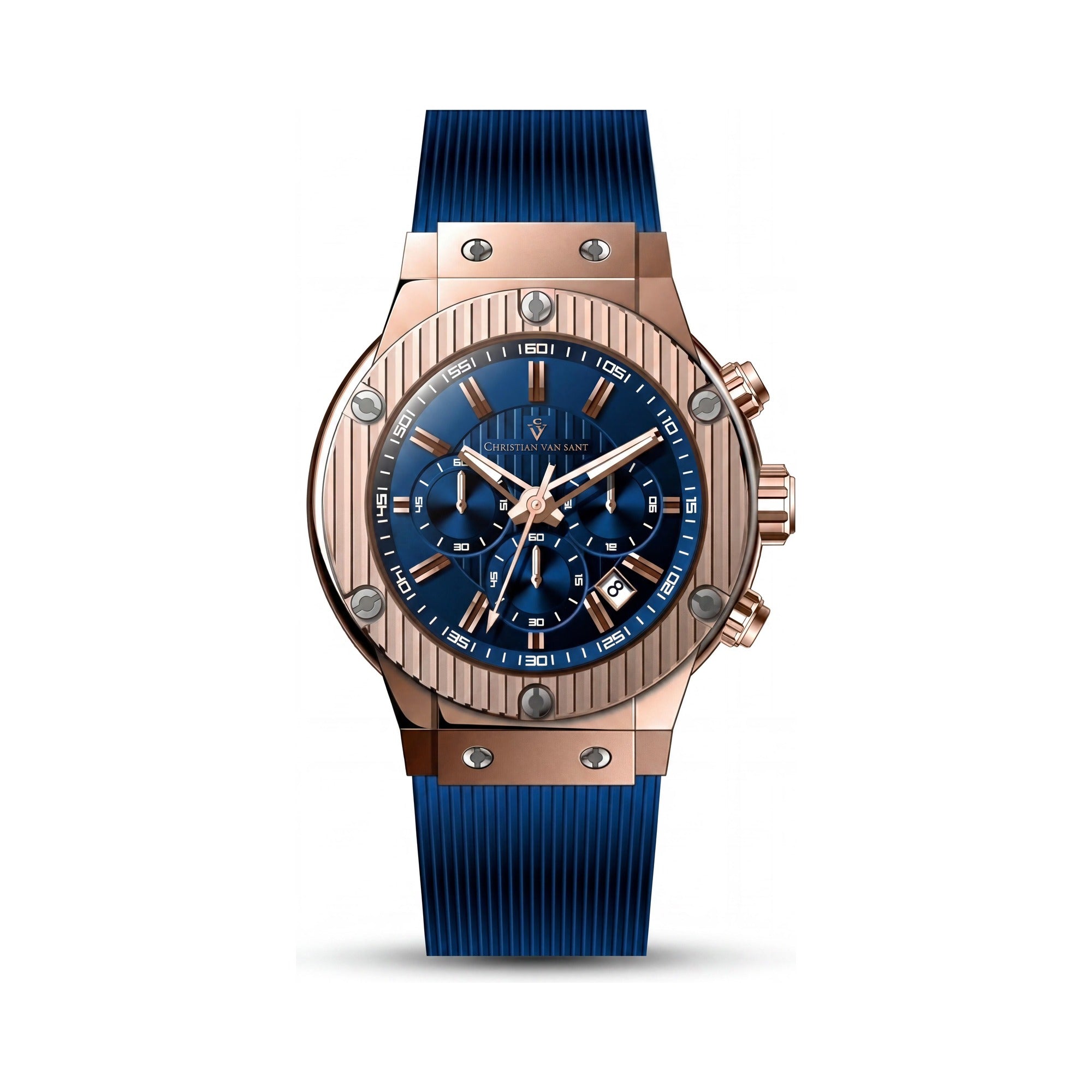 Christian Van Sant Modern Men's Watch, Blue Dial Stainless Steel 46mm, Photo 1