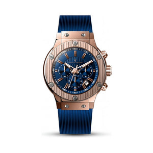 Christian Van Sant Modern Blue Dial Stainless Steel Men's Watch, 46mm
